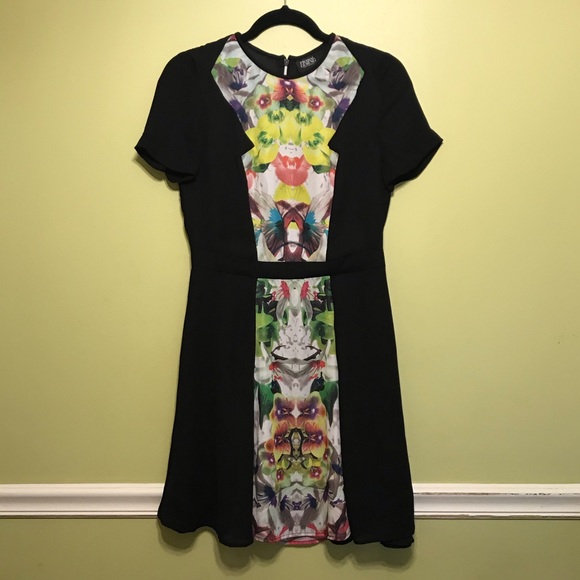 Prabal Gurung Black Floral Dress Sz 6 - Picture 1 of 11